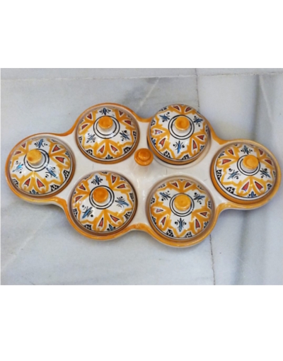 tintero cerámica marroquí de fez amarillo