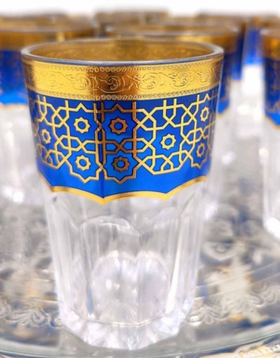 vaso marroquí para el te azul sahara