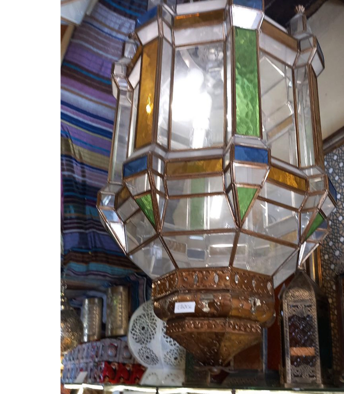 gran lampara granadina cristales de colores Arruzafa