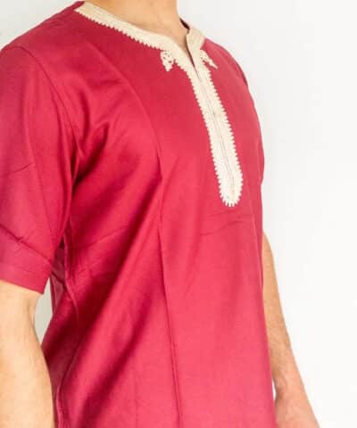 camisa hombre marroquíroja manga corta modelo bagdad