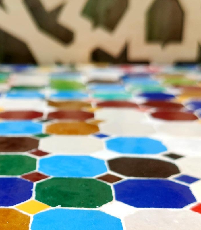 mosaico de mesa exterior jardin arrayanes