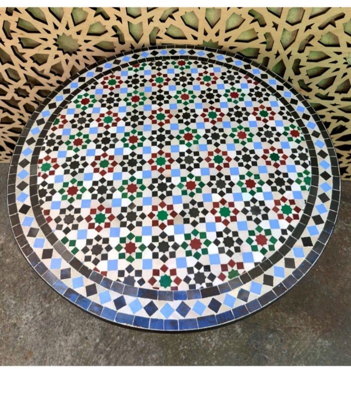 mose mosaico multicolor exterior marroquí redonda Madrasa