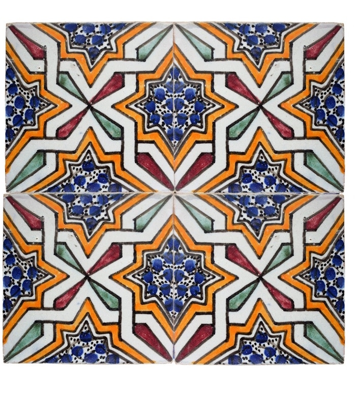 azulejo marroquí artesanal