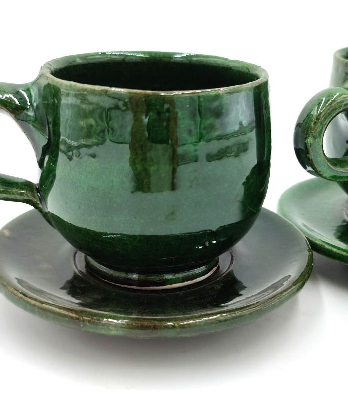 taza cafe cerámica esmaltada verde