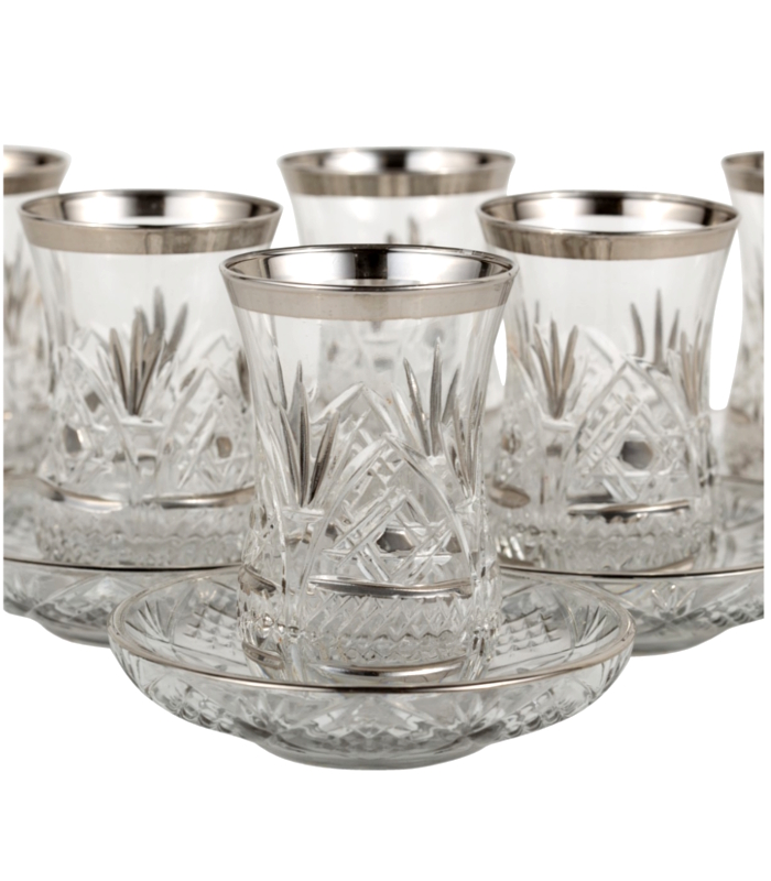 vasos turcos plateados cristal labrado