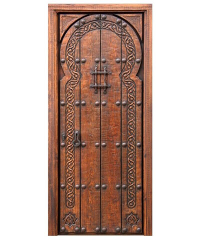 Puerta de exterior artesanal rustica estilo árabe andaluz Sultan J2- 99 cm x 223 cm