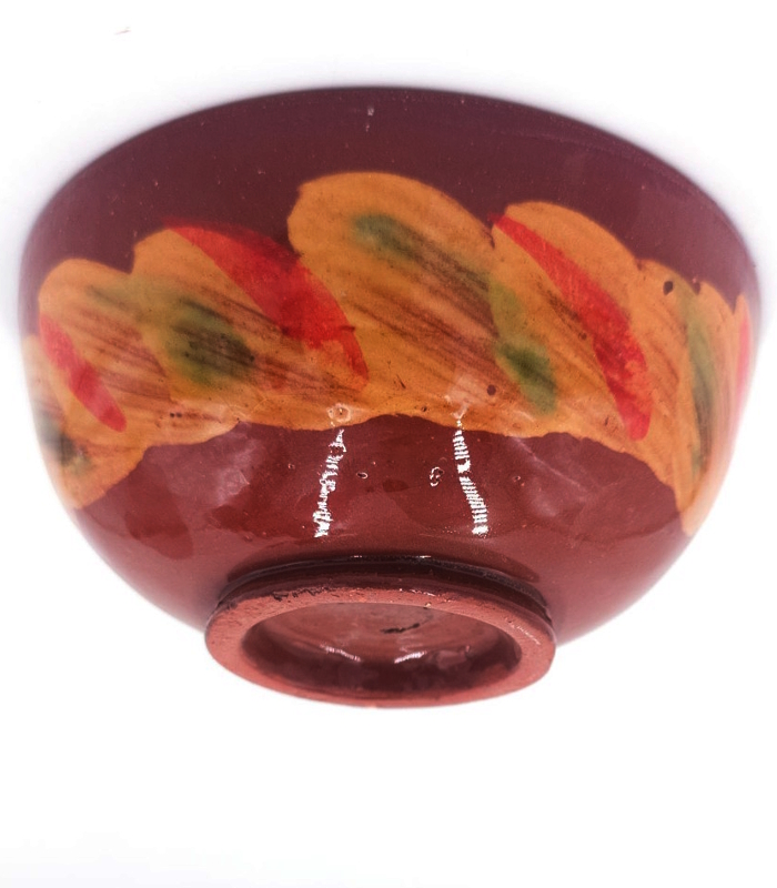 cuenco bol cerámica marroqui dibujo floral y marrón