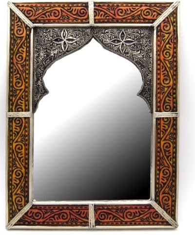 espejo marroquí de estilo árabe plateado o dorado tallado