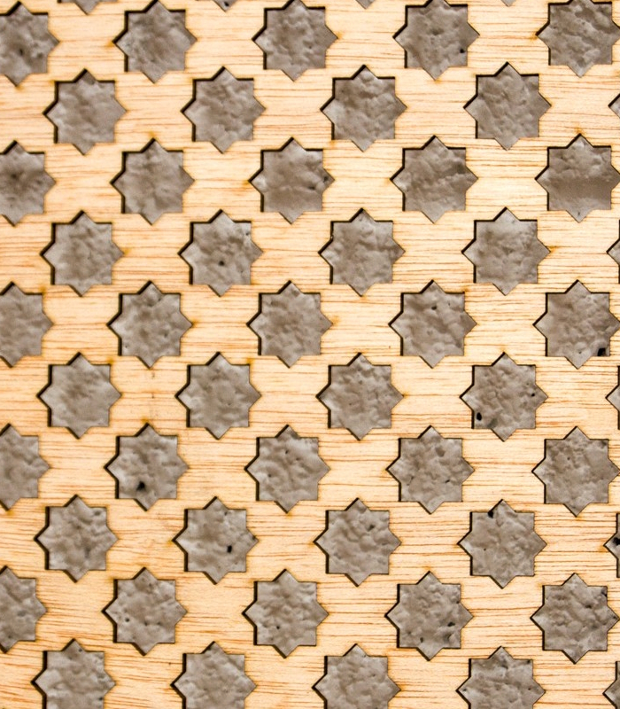 celosia de madera geometria árabe