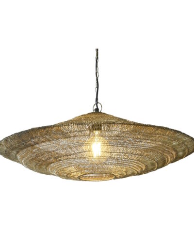 lámpara de India colgante hierro con brillos dorados modelo darjeling